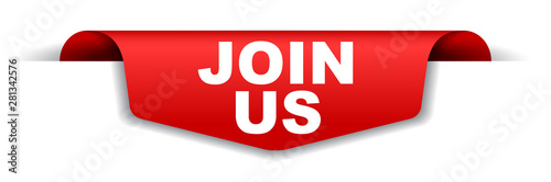 red vector banner join us