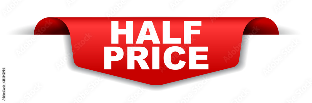 red vector banner half price red vector banner half price