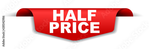 red vector banner half price