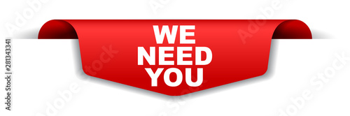 red vector banner we need you