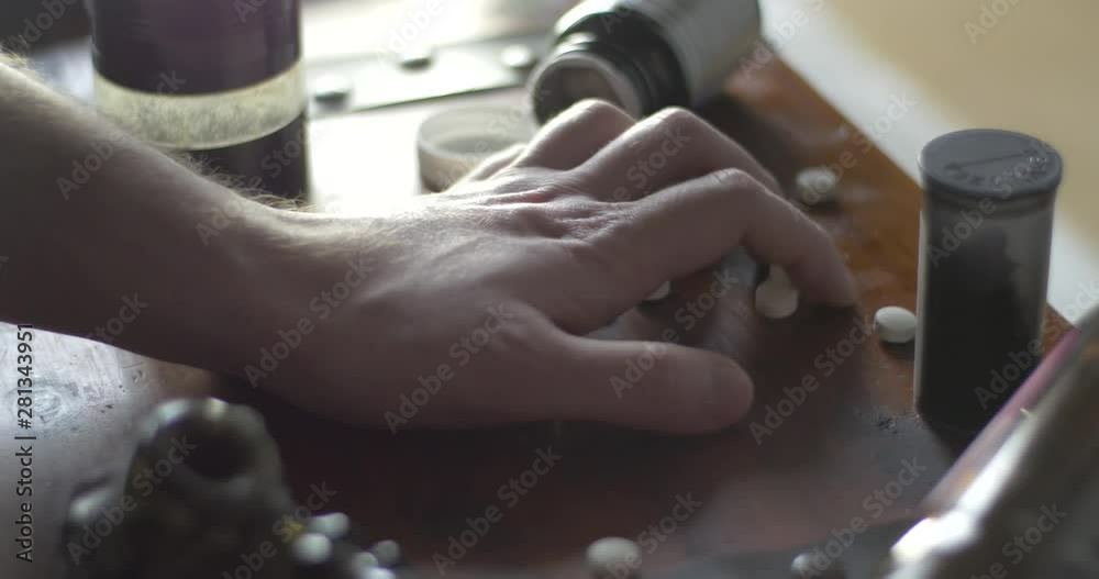 Addict Desperately Grabs Pills Addict Desperately Grabs Pills