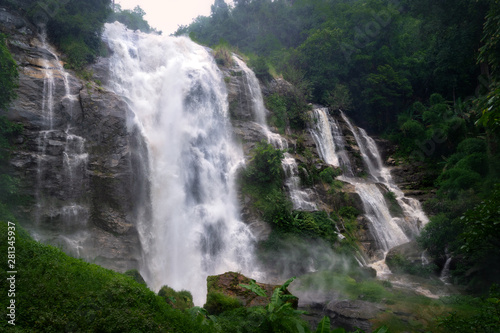 Wachiratarn Waterfall  Chiang Mai  Thailand  a beautiful mountain waterfall landscape