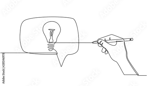 Continuous line drawing of express idea in speech bubbles. price tags, stickers, posters, badges, greeting bubble shaped banners in black and white single line Isolated on white background