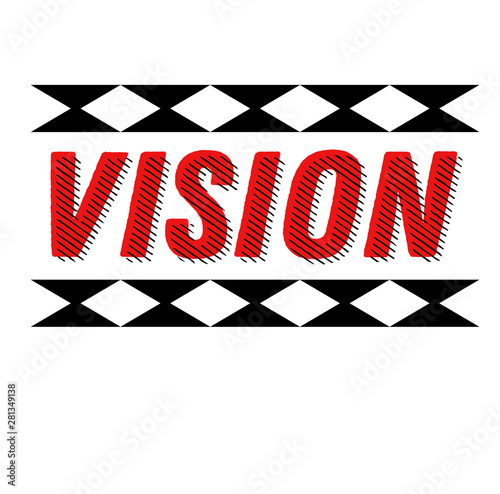 VISION stamp on white background