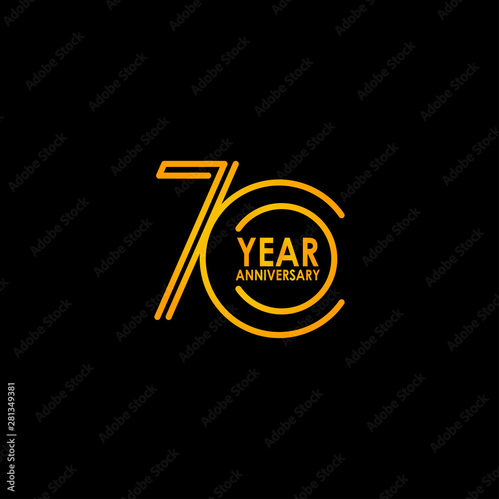 Fototapeta premium 70 Year Anniversary Celebration Vector Template Design Illustration
