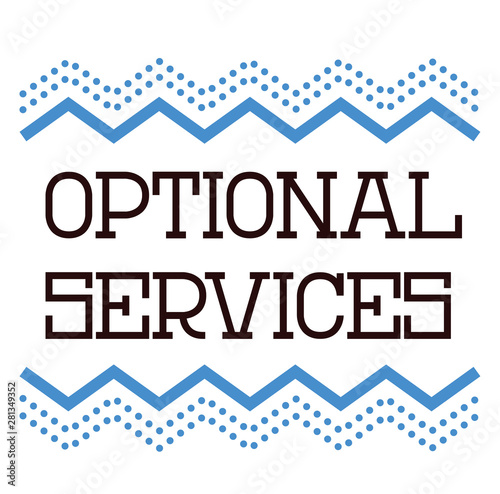 OPTIONAL SERVICES stamp on white background