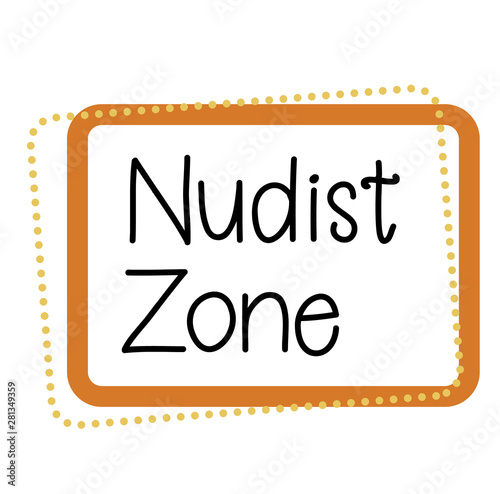 NUDIST ZONE stamp on white background