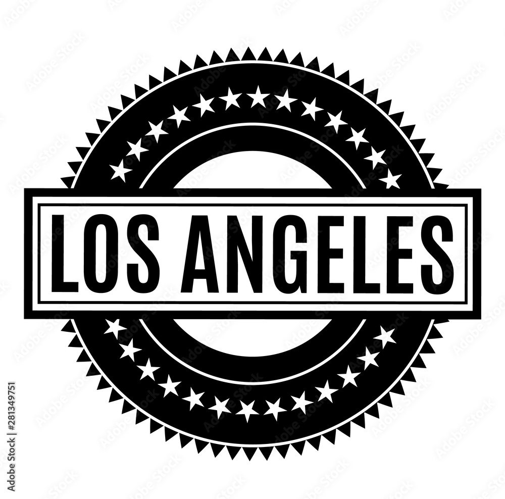 LOS ANGELES stamp on white background