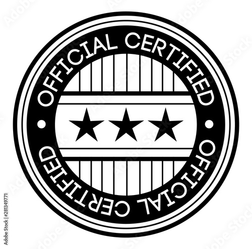 OFFICIAL CERTIFIED stamp on white background