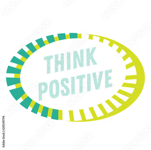 THINK POSITIVE stamp on white background