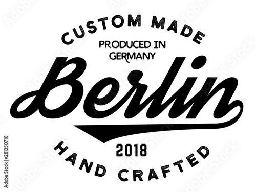 berlin production label on white