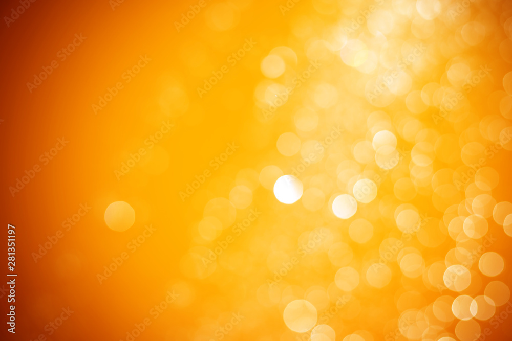 Abstract orange and yellow light bokeh background. Bokeh Backgrounds color gold. - obrazy, fototapety, plakaty 