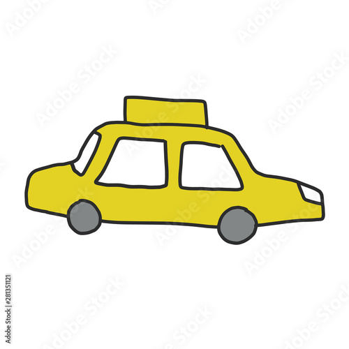 Taxi simple illustration on white background