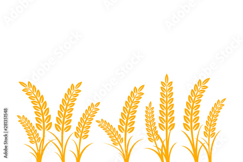 Agriculture wheat vector Illustration design template. elements of wheat grain, wheat ears, seed or rye, prosperity symbol
