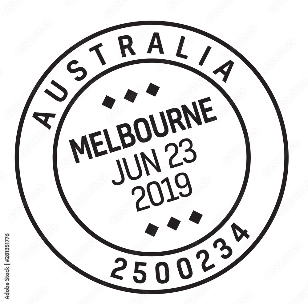 MELBOURNE, AUSTRALIA mail delivery stamp MELBOURNE, AUSTRALIA mail delivery stamp