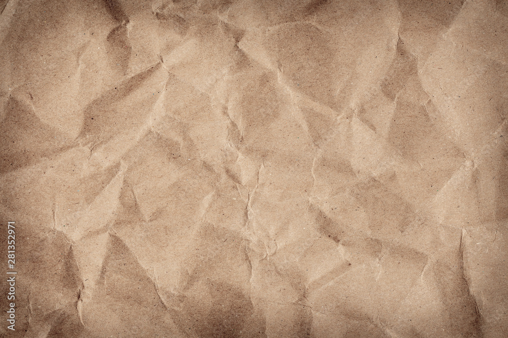 Obraz premium Brown wrinkle recycle paper background