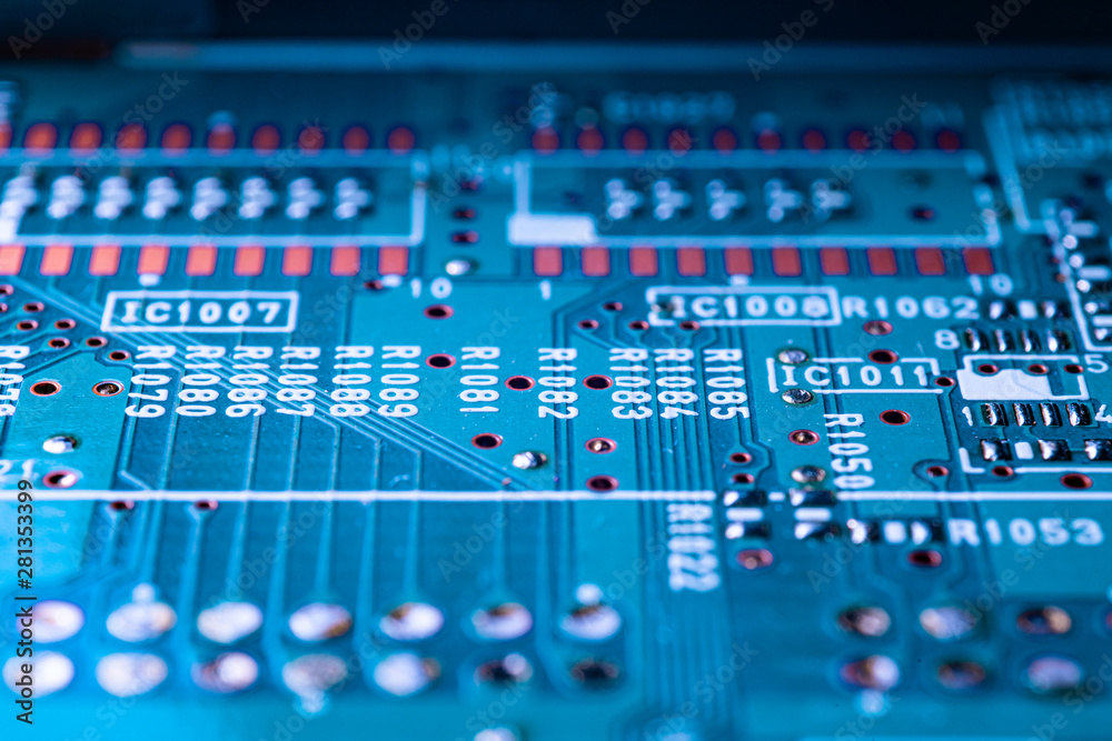 board with electronic components board with electronic components
