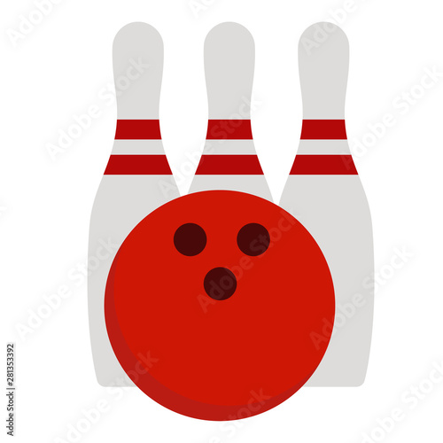 Bowling set simple illustration on white background