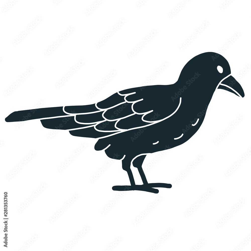 Obraz premium Bird simple illustration on white background