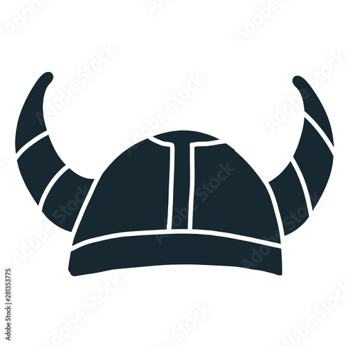 Viking helmet simple illustration on white background