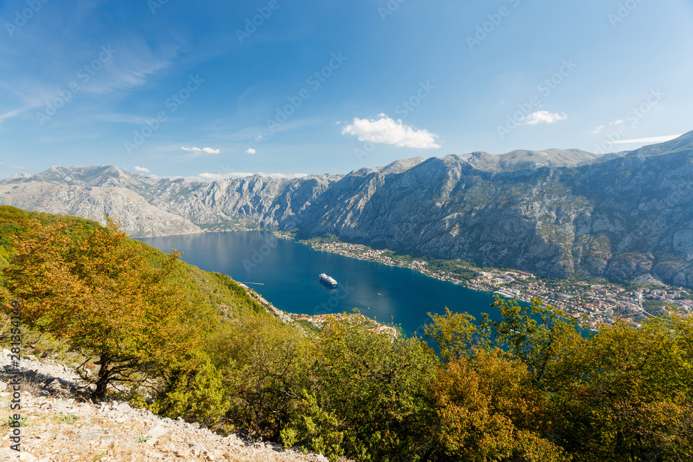 Kotor, Montenegro. Seen from above