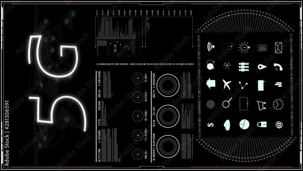 Vertical of HUD The 5G technology and the world digital data cyber technology background. digital background abstract dark blue animation of futuristic. Vertical of HUD The 5G technology and the world digital data cyber technology background. digital background abstract dark blue animation of futuristic.