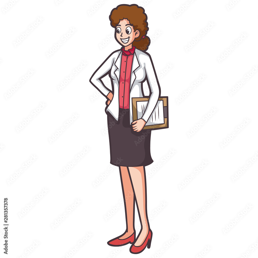 smile cartoon doctor carrying book document smile cartoon doctor carrying book document