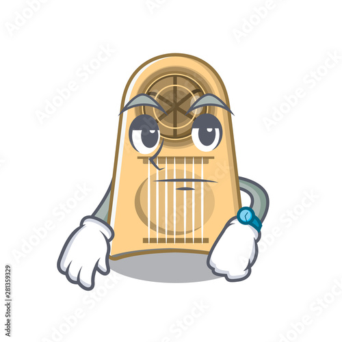 Waiting egg slicer above the cartoon table