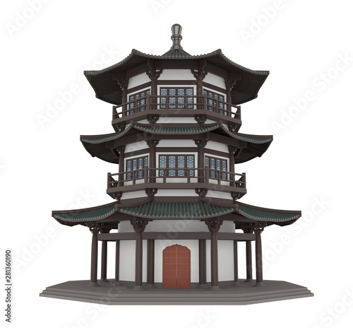 Chinese Pagoda Tower Isolated © nerthuz