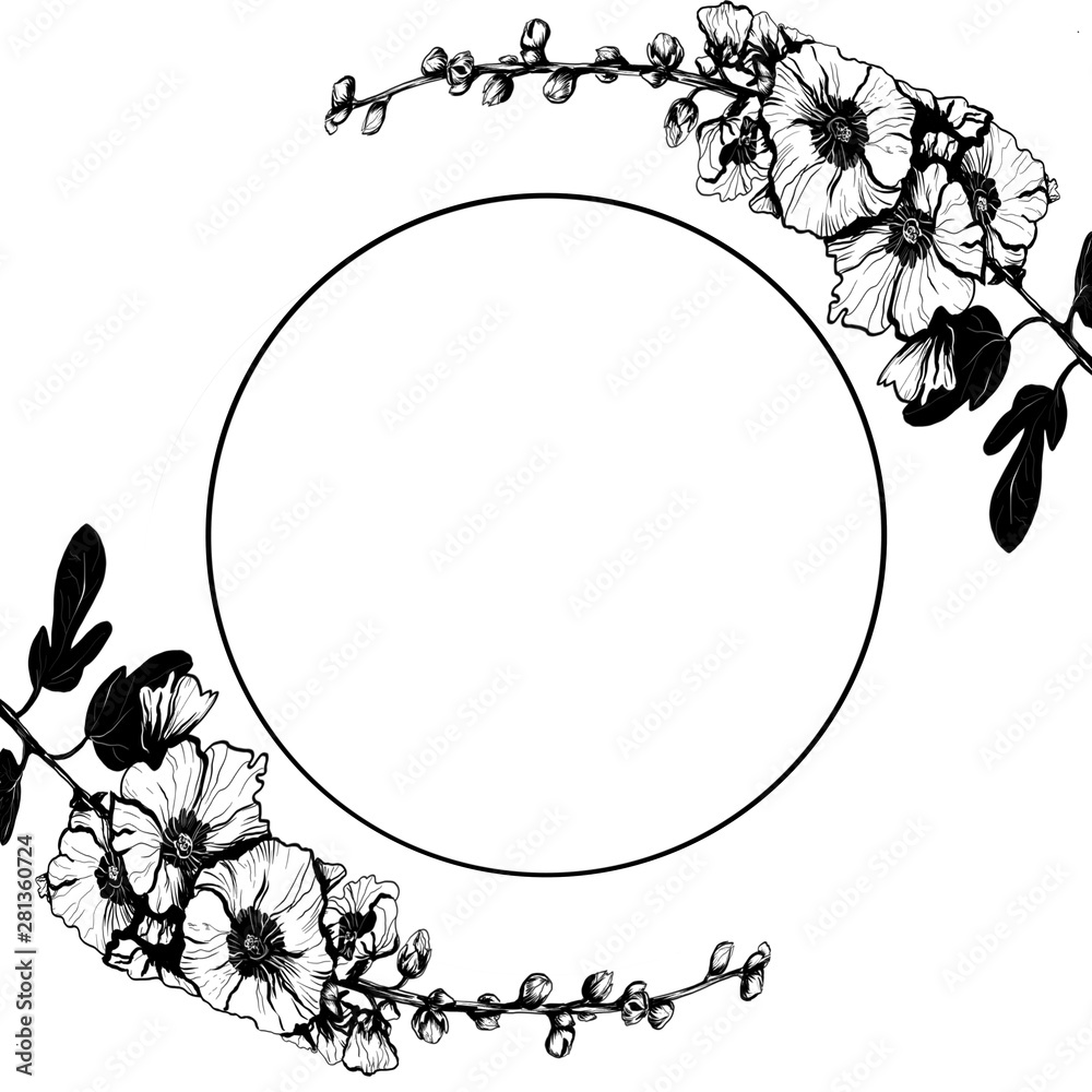 Naklejka premium frame with flowers