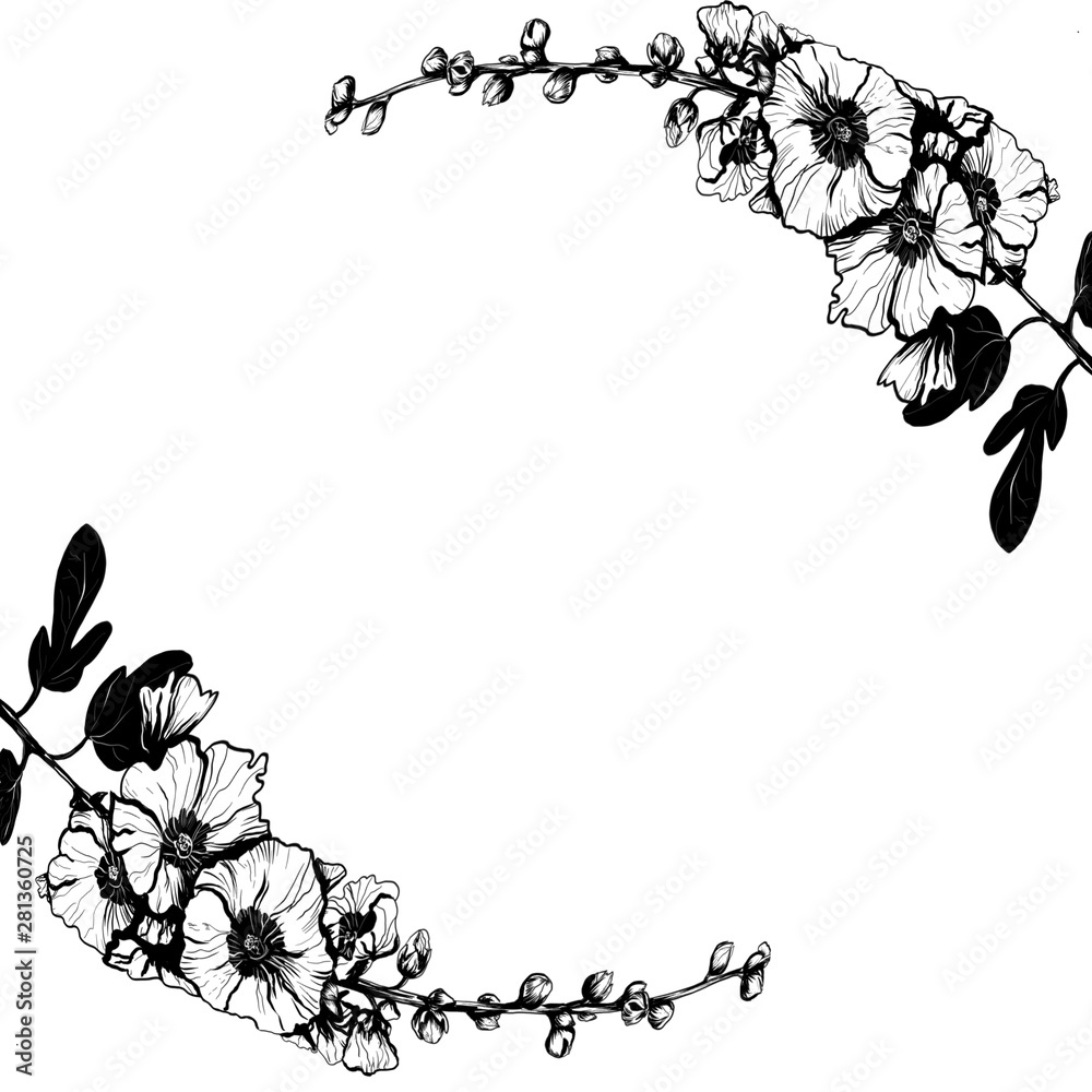 Naklejka premium frame with flowers