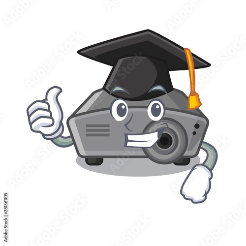 Graduation projector isolated with on the mascot