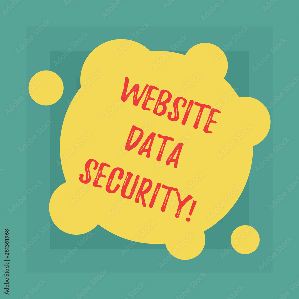 Conceptual hand writing showing Website Data Security. Business photo showcasing Protecting digital data from unauthorized users Blank Deformed Color Round Shape with Small Circles