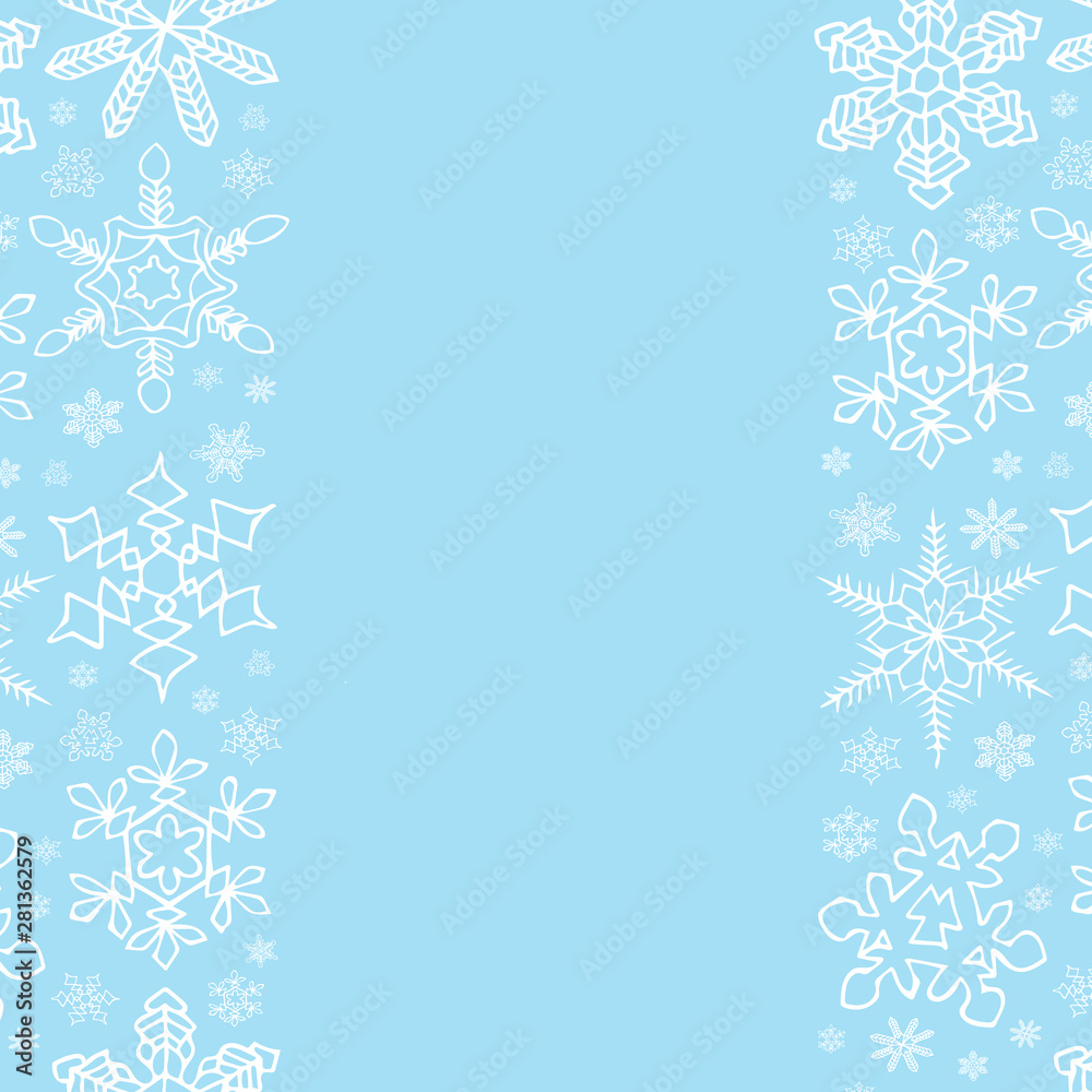 christmas background with snowflakes and place for text