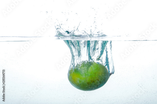 Falling Mango Into Clean Water 