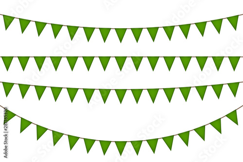 Ireland triangle green flag garland.