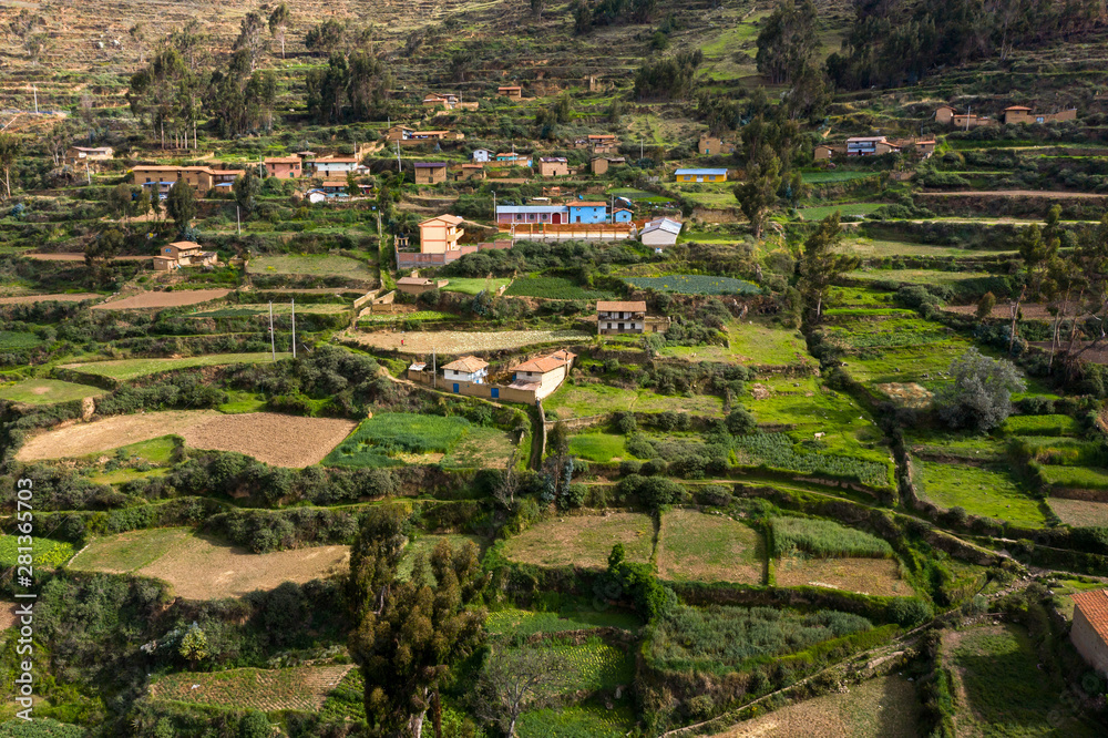 Andenes or platforms for agriculture in Peru
