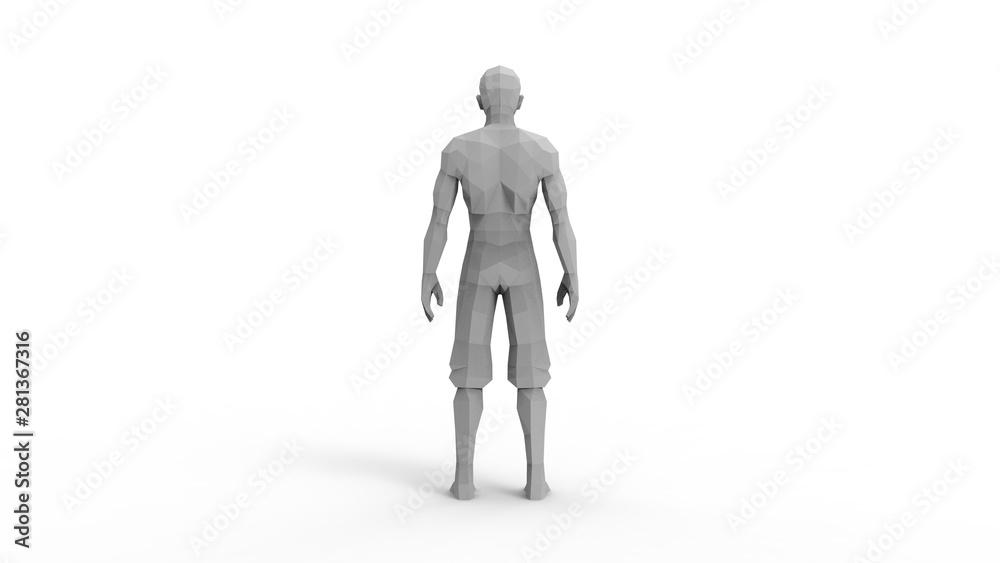 3D rendering of a digital human model isolated in white background 3D rendering of a digital human model isolated in white background
