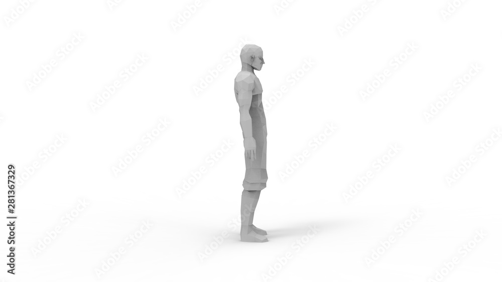 3D rendering of a digital human model isolated in white background 3D rendering of a digital human model isolated in white background