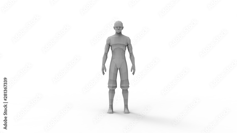 3D rendering of a digital human model isolated in white background 3D rendering of a digital human model isolated in white background