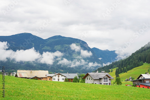 Beautiful town Gosau in the Alps, Austria © murziknata