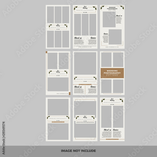 Modern wedding photography web banner for social media mobile apps