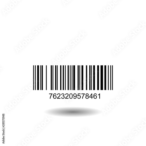 Bar code icon vector with numbers and pattern of parallel lines.vector design