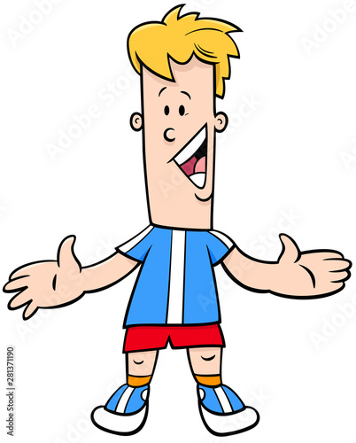 happy boy character cartoon illustration
