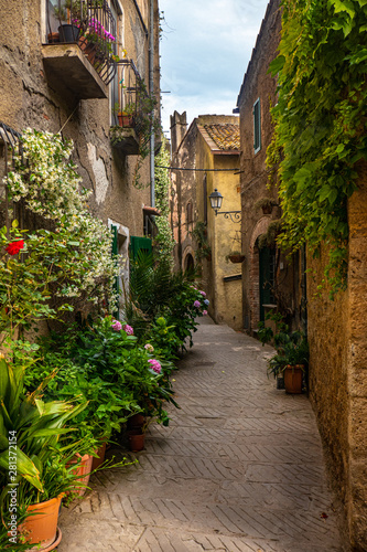 Scorci del piccolo borgo di Capalbio, Toscana, Italia