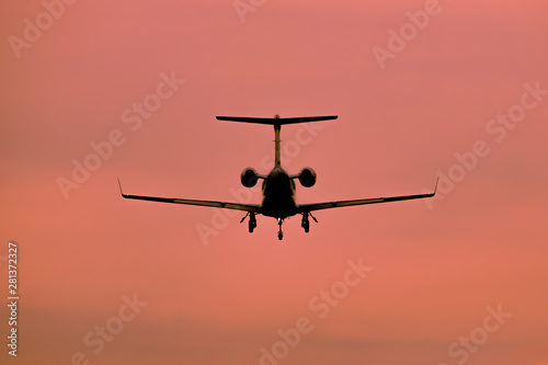 Business jet landing