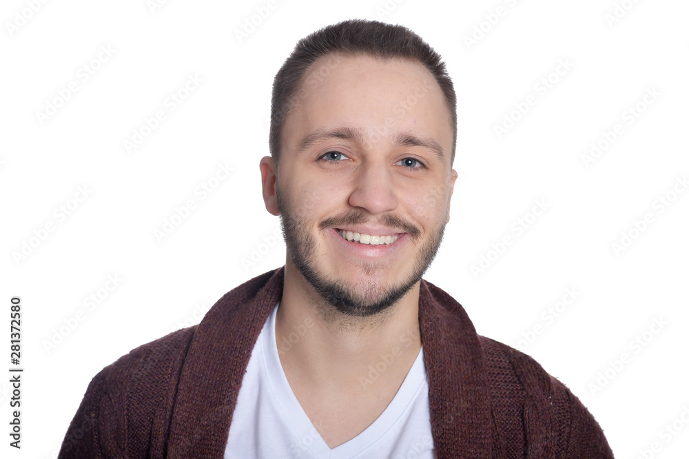 Portrait of young man isolated on white background Portrait of young man isolated on white background