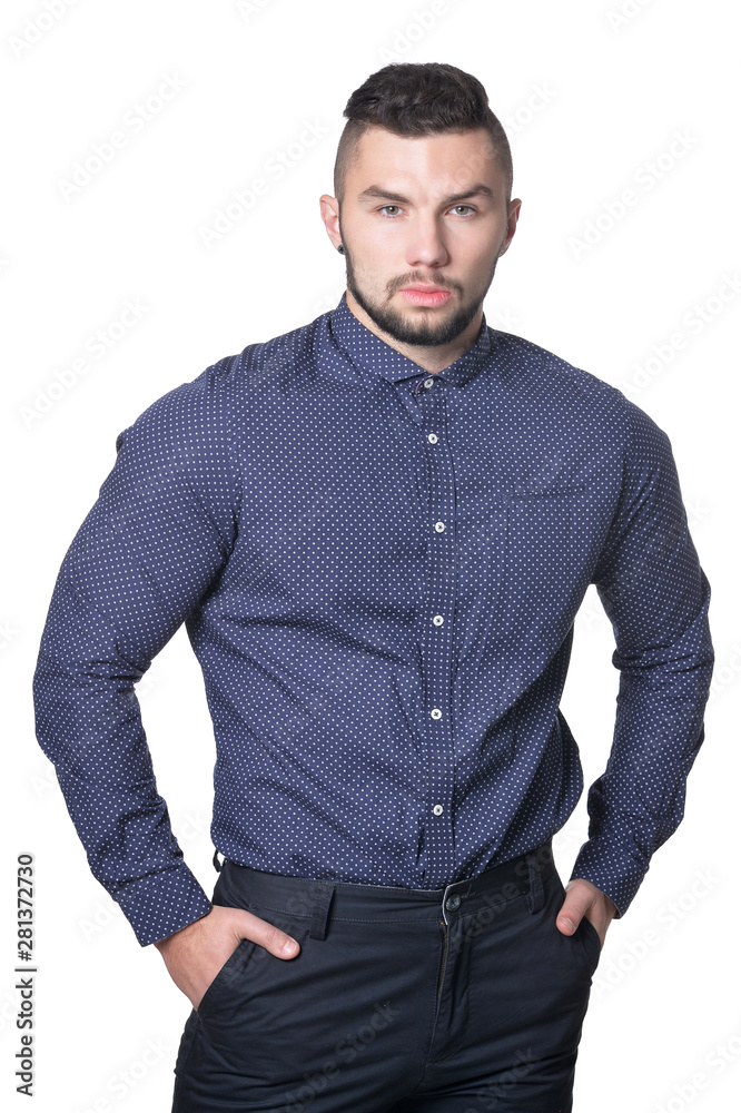 Portrait of handsome man posing on white background Portrait of handsome man posing on white background