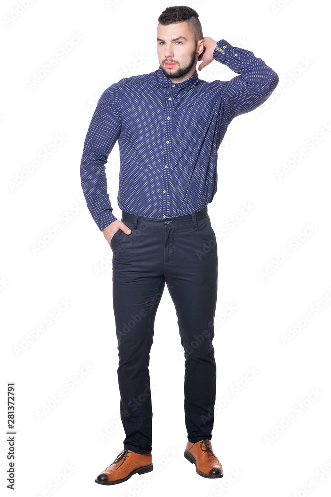 Portrait of handsome man posing on white background Portrait of handsome man posing on white background