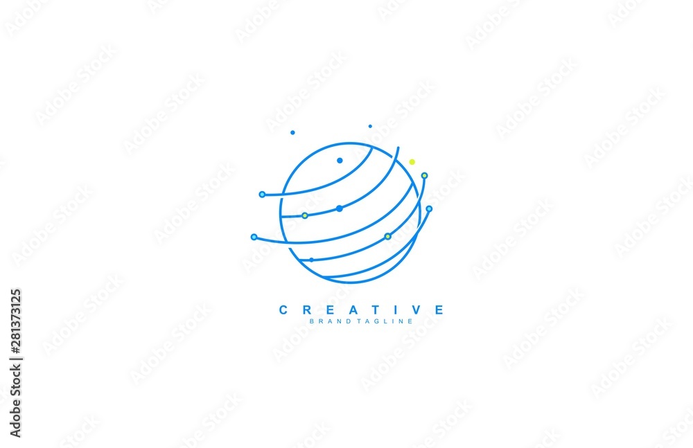 Creative abstract rounded globe linear finance logo